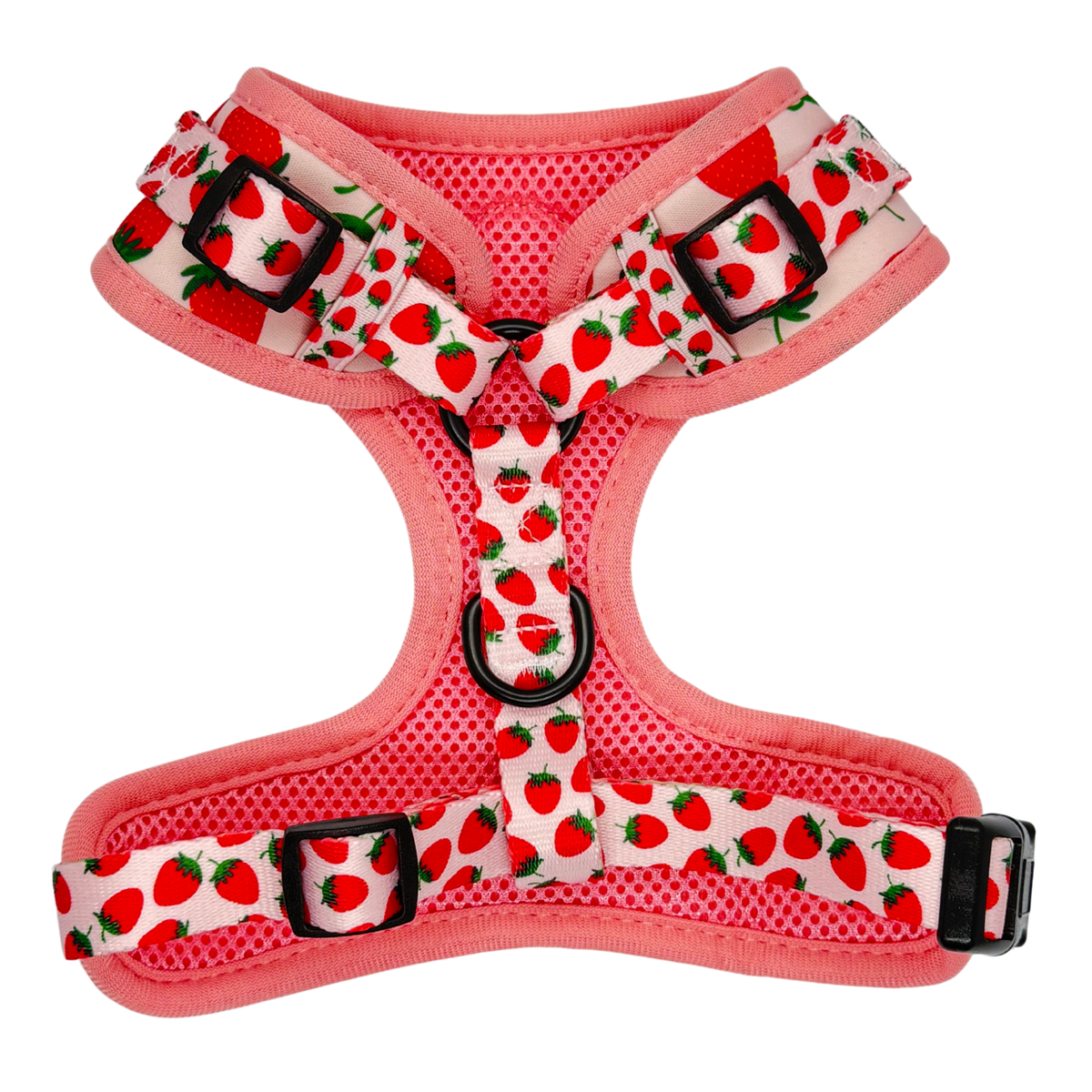 Pooch Petwear Strawberry Complete Walk Set — Matching Harness, Collar & Lead Bundle | XS S M L